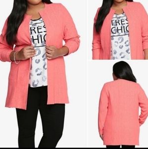 NWT Torrid Womens Long Jacquard Coat Rose Long Sleeve Open Front Plus Size 5
